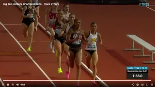 Aniya Mosley 800M Prelims Big Ten Outdoor Championships BIG 10 Network