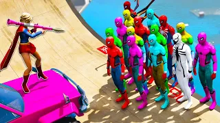 GTA 5 Water Ragdolls Supergirl vs Spiderman (Euphoria/Physics | Fails Moments, Funny Moments)