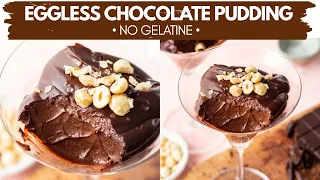 DOUBLE CHOCOLATE PUDDING | EGGLESS AND NO GELATINE EASY CHOCOLATE PUDDING RECIPE | NO-OVEN RECIPE