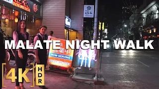 Walking at Manila’s Night Clubs - Malate | Red Light District | 4K HDR | Philippines