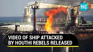 Indian Navy Releases Dramatic Video Of Ship Attacked By Houthi Rebels In Gulf Of Aden | Watch