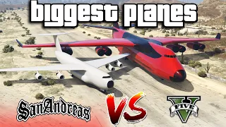 GTA 5 CARGO PLANE VS GTA SAN ANDREAS ANDROMADA - BEST BIGGEST PANE?