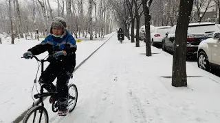 Beijing Walking,The first snow of 2022, walking in the snow,4K HDR