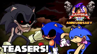 SONIC.EXE: ANNIVERSARY TEASERS!!! | LORD X, PIZZA TOWER, SUNKY, SANIC, MAJIN SONIC AND MORE!!!