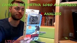 CAMARA DEPORTIVA,estilo gopro  1080 de aliexpress ,montada en jjrc h26, analisis y unboxing