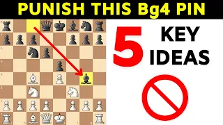 5 Aggressive Ideas to PUNISH Bg4 Pin on Your Knight [Brutal TACTICS]