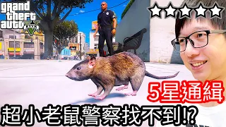 【Kim阿金】五星通緝 超小隻老鼠警察們都找不到 度過24小時通緝!?《GTA 5 Mods》