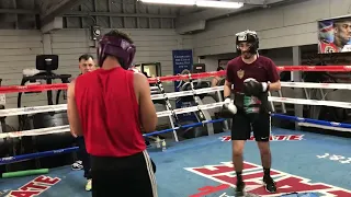 (Spar wars) boxing sparring at gym
