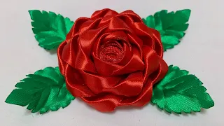 Satin Ribbon Rose | How to make satin ribbon rose | Satin Ribbon Flower