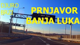 Prnjavor - Banja Luka, "9 January" highway, driving by car, February 2024