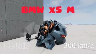 BMW X7 M50i/Mercedes-Maybach S600/BMW X5 M vs Wall 300km/h BeamNG Drive