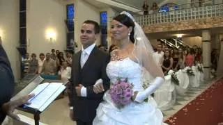1-Casamento a entrada , padrinhos, noivo e noiva