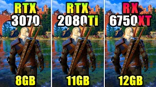 RTX 3070 vs RTX 2080 Ti vs RX 6750 XT | 1080, 1440p Gaming Benchmarks