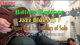 Billies Bounce|Jazz Blues in F|Head and  1st 12 Bars Of Charlie Parker Solo