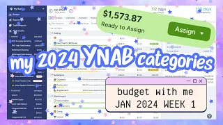 my 2024 ynab categories | budget with me | jan 2024 week 1