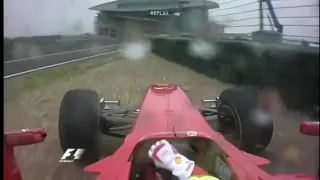 Felipe Massa mistake on pit-lane entry Chinese GP 2010