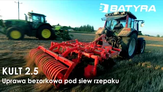 Agregat bezorkowy KULT 2.5 - BATYRA Maszyny Rolnicze + Valtra + Ściernisko z pociętą słomą