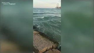 Blue water spotted in Galveston ahead of thunderstorm