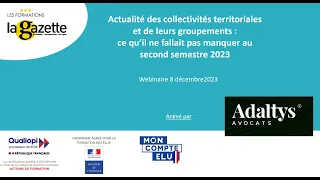 Actualité juridique territoriale  : ce qu'il ne fallait pas manquer au second semestre 2023 !