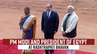 PM Modi and President of Egypt at Rashtrapati Bhavan