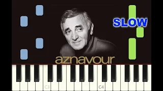 SLOW piano tutorial "COMME ILS DISENT" Charles Aznavour, 1972, avec partition gratuite (pdf)