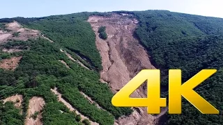 Landslide in Tskneti Betania road,Georgia, 4K aerial video footage DJI Inspire 1