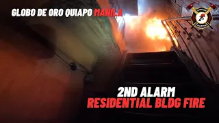 2nd Alarm Residential Bldg Fire @Globo De Oro St Quaipo Manila I Iverson Fire Volunteer