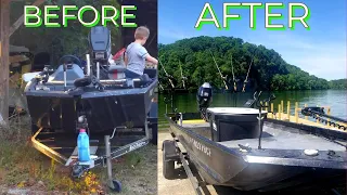 FISHING BOAT BUILD - How To Build a Catfish and Striper Boat on a Budget!