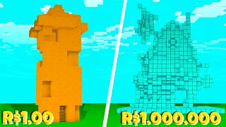 CASA ALTA DE 1.000.000 REAIS vs CASA ALTA DE 1 REAL NO MINECRAFT!