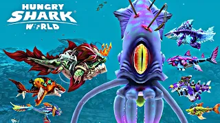 Hungry Shark World New Colossal Squid Boss Vs Mighty Matriarch || Hungry Shark World All Sharks