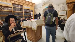 Spiritual Jewish Music by ultra-Orthodox Jews in King David's Tomb, Mount Zion, Jerusalem