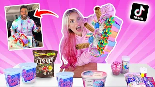 PROBANDO TIK TOKS VIRALES DE ALGODON DE AZUCAR! 🍭 SANDWICH GIGANTE COTTON CANDY!😱 | Katie Angel