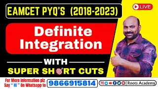 Definite Integration: Eamcet PYQ'S (2018 -2023).