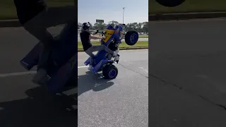 Banshee, almost flips over in wheelie #yamaha #crazy #bikelife