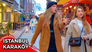 Karakoy Rainy Day Istanbul 2022🎄🌧️ 30 November WalkingTour|4k UHD 60fps🇹🇷 Türkiye