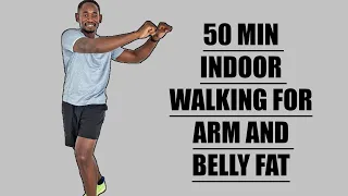 50 Minute Walk at Home Workout to Burn Arm and Belly Fat