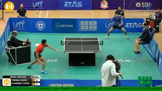 Harmeet Desai vs Manav Thakkar. India Table Tennis Senior National Championship Finals 2019.