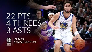 Klay Thompson 22 pts 4 threes 3 asts vs Jazz 22/23 season