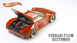 FERRARI TESTAROSSA F512M HOT WHEELS CUSTOM RESTORATION