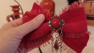 How to decorate hair clip with Amazigh fabric 🎀طريقة تزيين ماسكة  الشعر بالقماش الامازيغي 💐