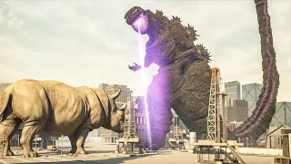 Shin Godzilla vs Giant Rhino - Super Massive Godzilla Enters the Scene
