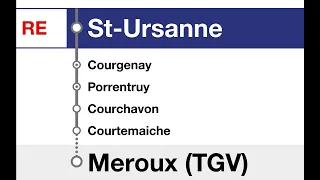 annonces CFF / SBB Ansagen • RE • Biel/Bienne – Delémont – Porrentruy – Delle – Meroux TGV