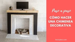 Cómo hacer una CHIMENEA DECORATIVA de MADERA | BRICOLAJE FÁCIL Y RÁPIDO