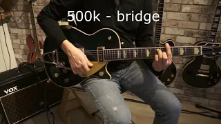 1meg pots vs 500k pots comparison in Gretsch Duo Jet '57 vintage select with TV Jones T-Armonds