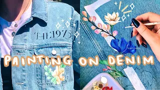 Custom Painting My Best Friend’s Denim Jacket ✨ FULL PAINTING PROCESS