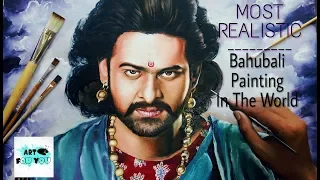 Bahubali realistic painting | Drawing Baahubali (PRABHAS) realistic sketch | oil painting | portrait