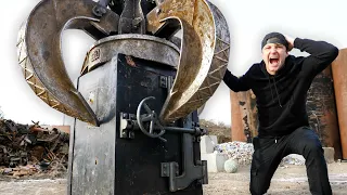 Breaking Into A 100 Year Old Safe With Giant Claw Machine!!