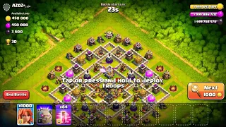 CLASH OF CLANS 1000 MAX VALKYRIE ATTACK + RAGE TH11