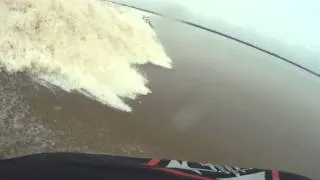 Bono surfing Tidal River bore. Indonesia Surfing. Pelalawan region