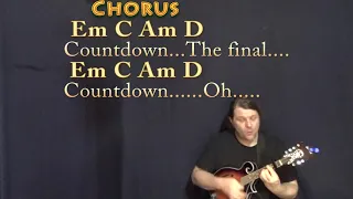 Final Countdown (Europe) Mandolin Cover Lesson with Chords/Lyrics - Capo 2nd Fret